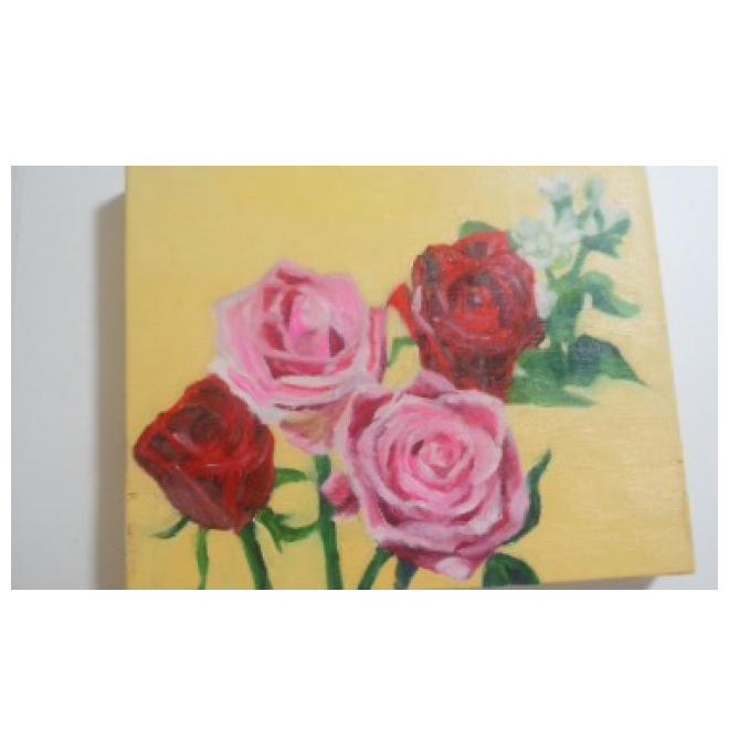 薔薇と白い花