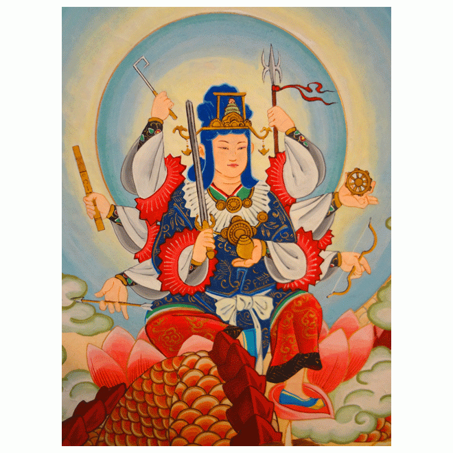 騎龍弁財天図