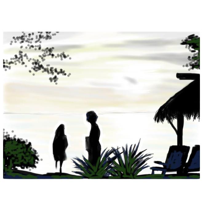 夕陽の影絵