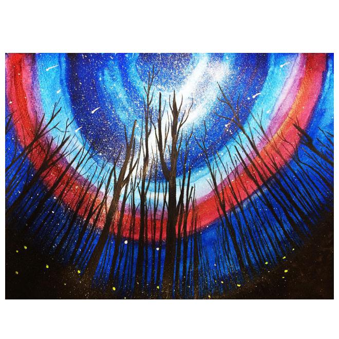 The galaxy in the forest